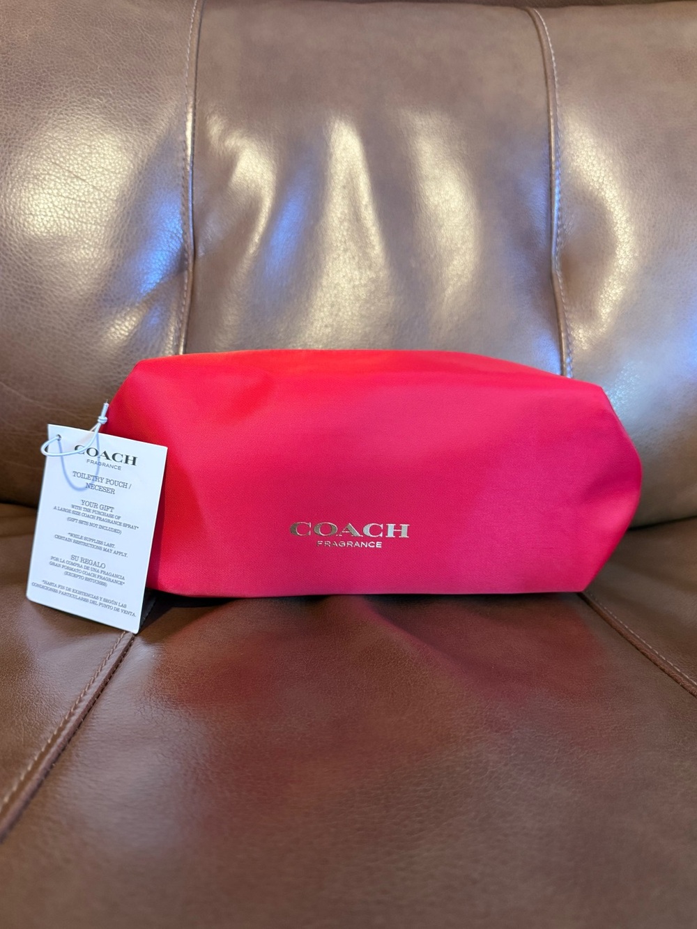 Coach Red Fragrance Travel Pouch with Gold Logo